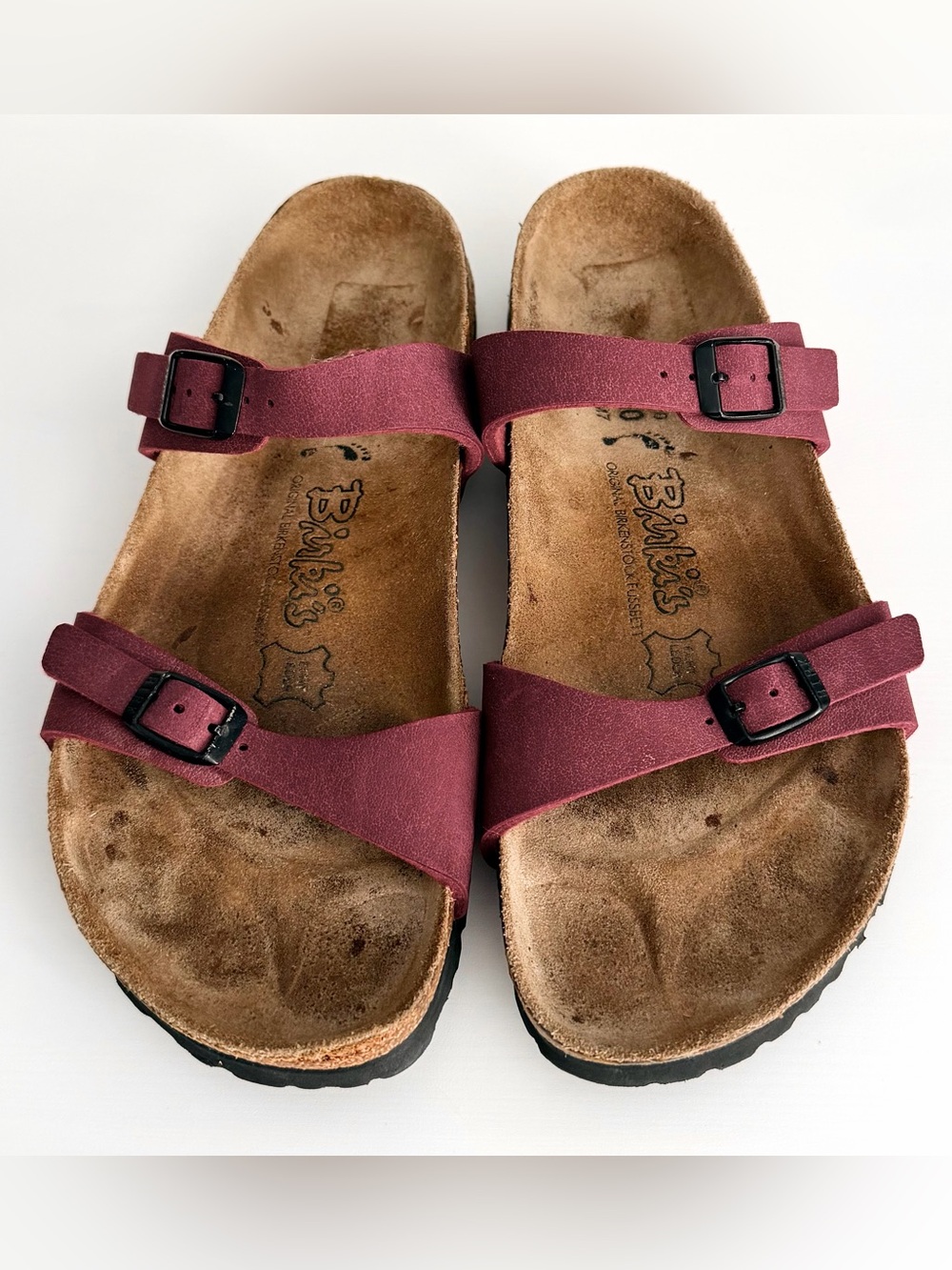Birkenstock Size L9 M7 Birki's Sandal Belmont in Birkibuc Berry
